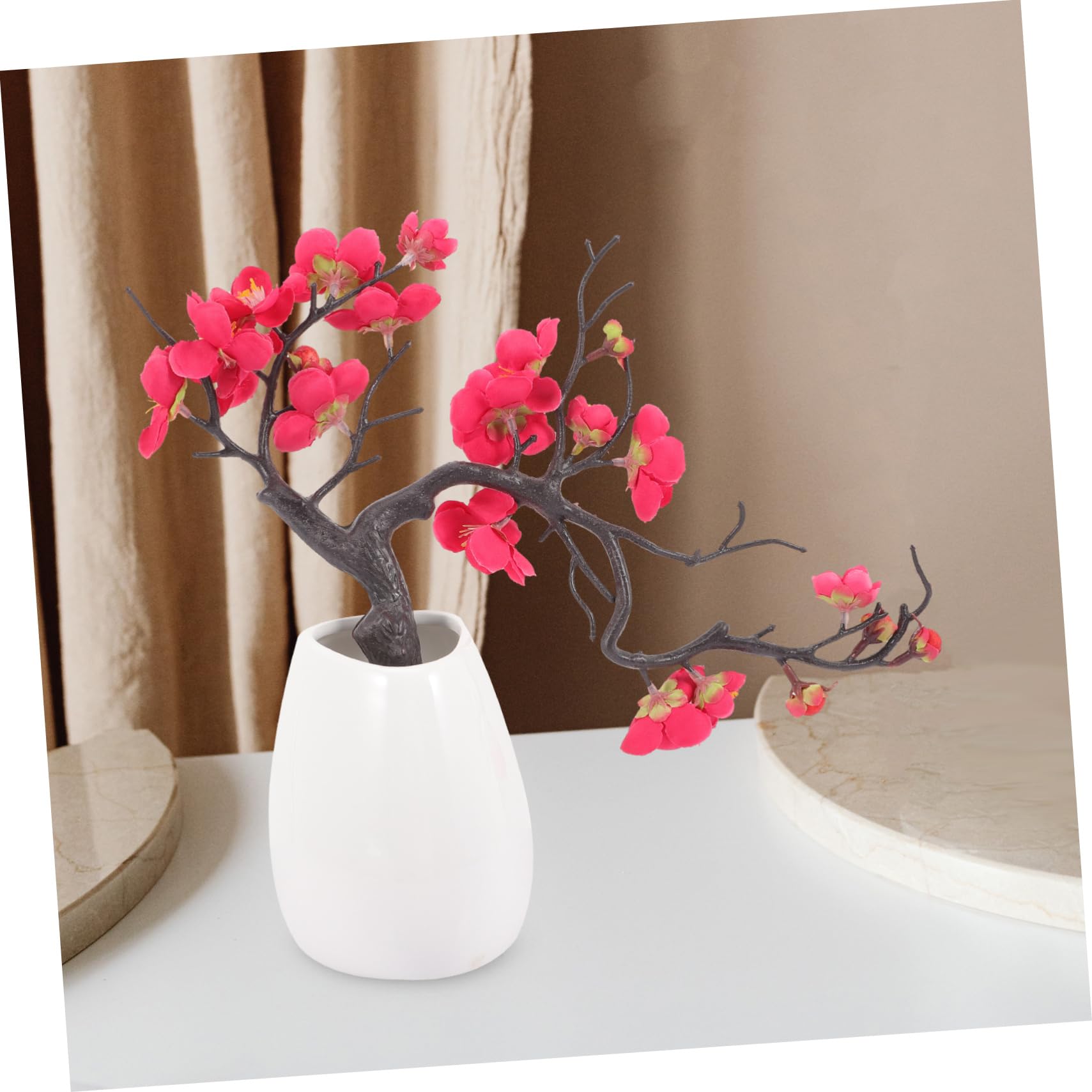 Amazon｜HOMOCONO 人工梅の花 造花鉢植え 盆栽装飾 シミュレーション梅